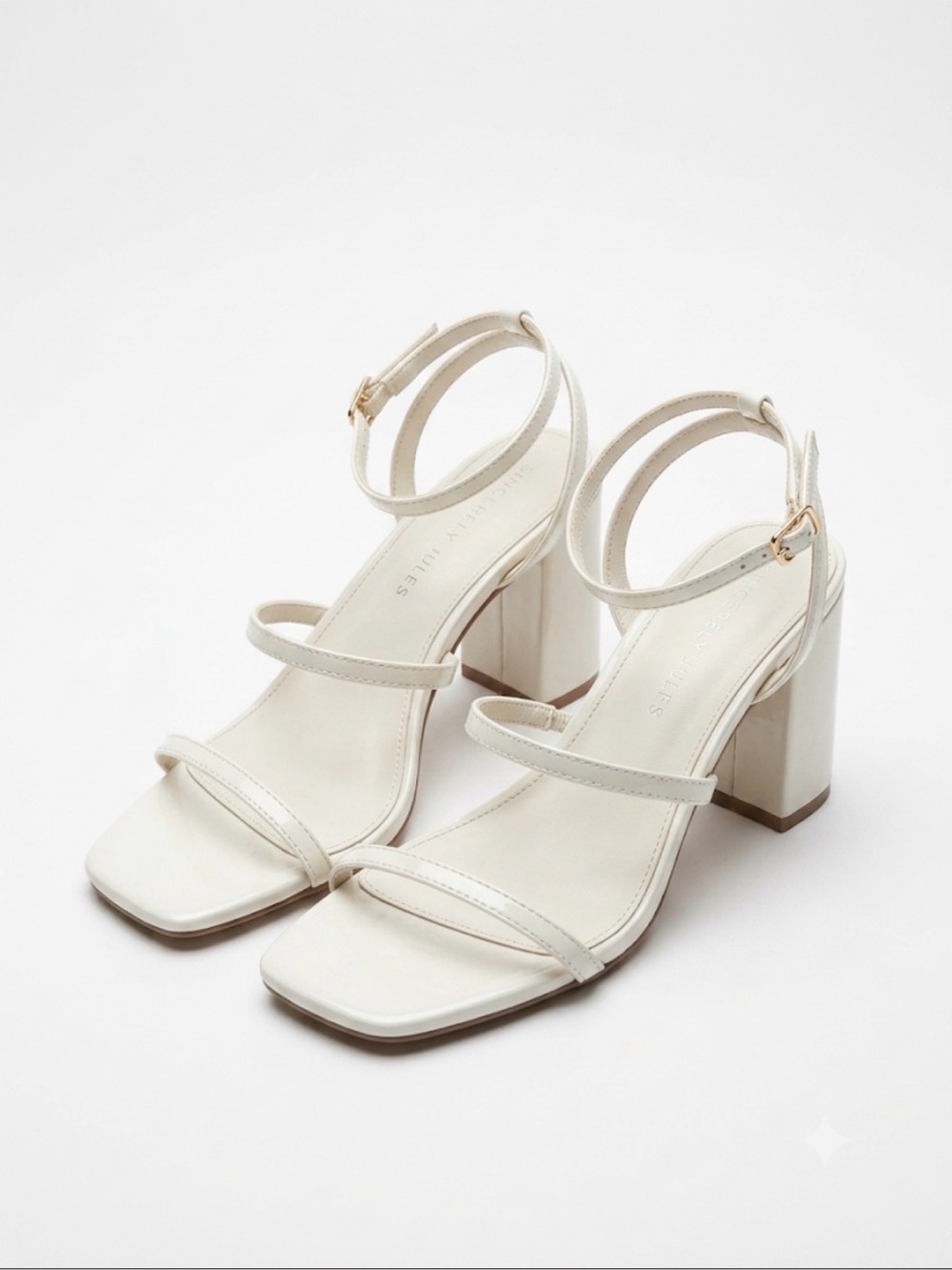 Sincerely Jules White Strappy Block Heel Sandals Size 8.5